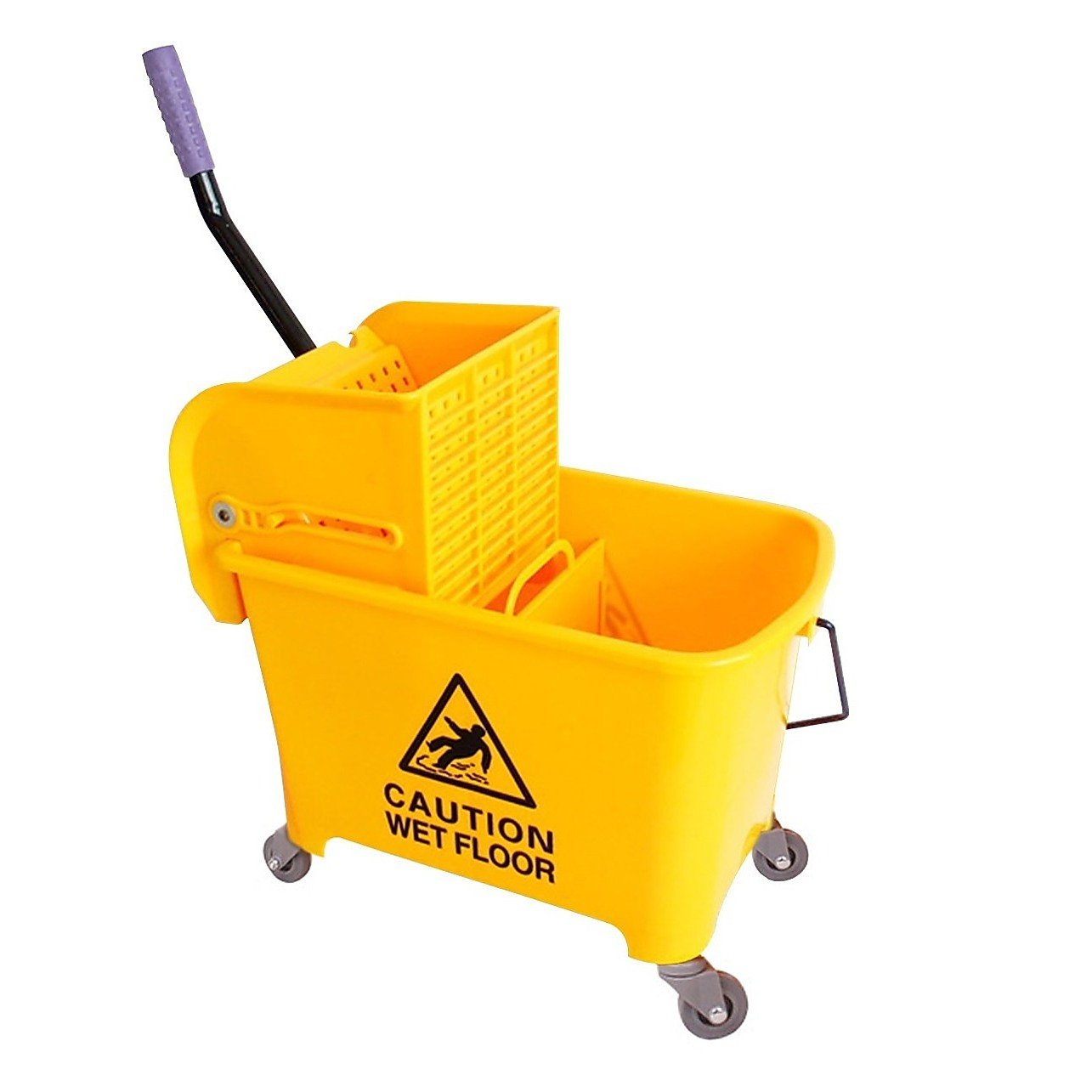20L Deluxe Mop Wringer Bucket Side Press Janitor Commercial Cleaning